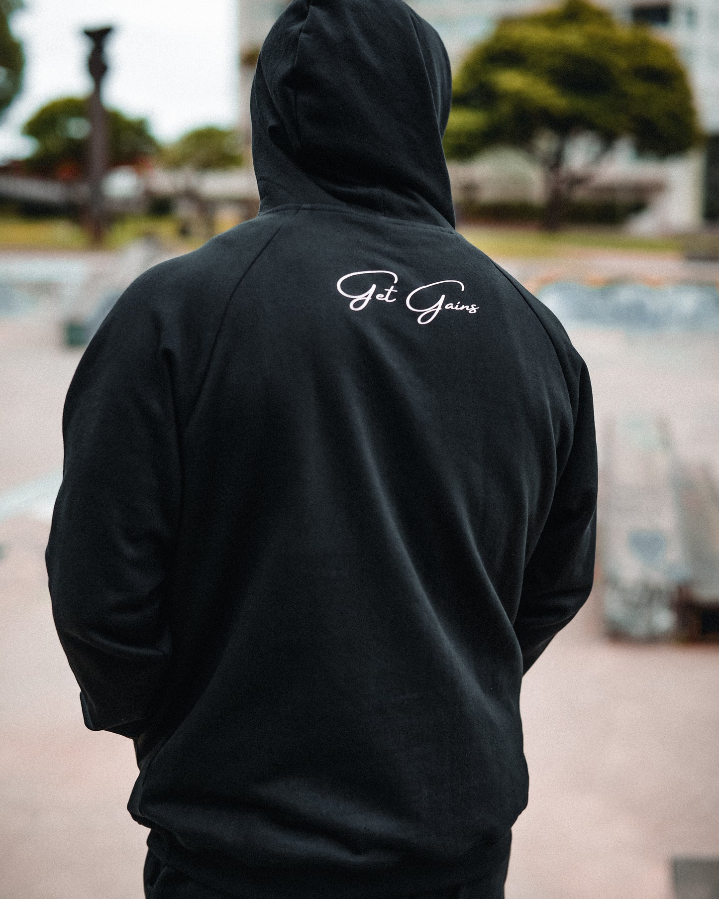 Hoodie fit size “get gains”